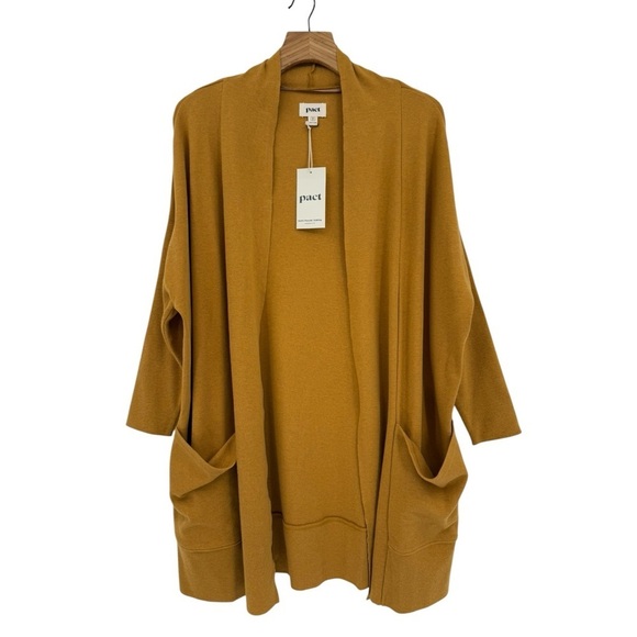 PACT Airplane Cardigan in Chai Heather Organic Cotton Size XS/S - Picture 1 of 13